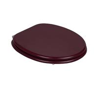 iTrend 18" MDF Toilet Seat - Mahogany Oval Bathroom Toilet Seat - Perfect for Most UK Sizes - Zinc Alloy Chrome Hinges - Fittings Included - Perfect for Family Homes, En-Suites or Office Bathrooms