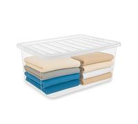 iTrend 30L Clear Plastic Storage Box with Lid, Secure Lock & Easy-Carry Handles, Stackable & Nestable Design, BPA-Free Strong Plastic, Ideal for Home, Office & Outdoor Use, Pack of 1