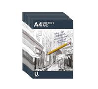 iTrend A4 Sketch Pad - Drawing Paper - Sketching and Drawing - Easy to Use Doodle Pad - Creative Fun White Paper Grade Quality - 70 GSM Back Card Cover - Pack of 12