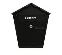 iTrend Wall Mounted Lockable Waterproof Mailbox with 2 Keys - Durable Steel Post Box with Secure Lock, Rust-Resistant Finish, for Home, Office Outside or Door - Black