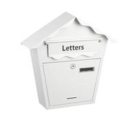 iTrend Wall Mounted Lockable Waterproof Mailbox with 2 Keys - Durable Steel Post Box with Secure Lock, Rust-Resistant Finish, for Home, Office Outside or Door - White