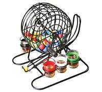 Innoteck Drinking Bingo Game - Spin The Bingo Drinking Game Includes 6 Glasses, Black