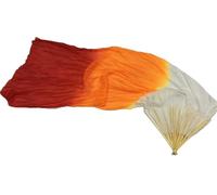 ITRHJTGP Belly Dance Fan Belly Dance Silk Veil Real Long Fan Dancer Performance Props Church Praise Flag Streamer For dancing(Color 1,230cm)