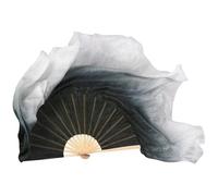 ITRHJTGP Belly Dance Fan Dual Layer Half Moon Silk Fan Pair Traditional Hand Fans For Dance Performances For dancing