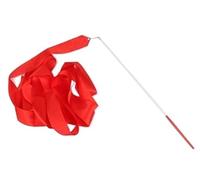 ITRHJTGP dance ribbons 4M Colorful Gym Ribbons Dance Ribbon Rhythmic Art Gymnastics Ballet Streamer Twirling Rod Rainbow Stick Training for dance performances(Red)