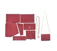 ITRHJTGP DIY Handbag Making Kits Leather Material Set for Lipstick Makeup Phone One Shoulder Bag Handbag DIY Handmade(Red Color)
