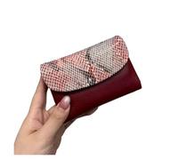 ITRHJTGP Ladies Purse Cow Leather Short Wallet Women Genuine Cowhide Card Holder Purse Ladies(Wine Red)