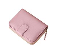ITRHJTGP Ladies Purse Genuine Leather Wallet Women Layer Cowhide Money Purse Card Holder Zipper(Pink)