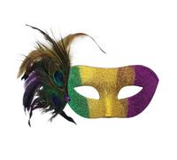 ITRHJTGP masquerade mask 10pcs Festival Carnival Painted Half Face Mask Set Handheld Stick Bead Chain Sequin Couples Ball for Halloween(4)