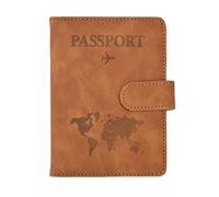 ITRHJTGP Passport Holder PU Leather Passport Bag Multi-Function with ID Credit Card Slots Holder Cover Sleeve for Home Travel(Camel)