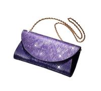 ITRHJTGP Rhinestone Bag Simple Dinner Bag Portable Party Handheld Storage Metal Chain Single Shoulder Marriage Evening Dress(Purple)