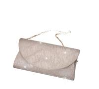 ITRHJTGP Rhinestone Bag Simple Dinner Bag Portable Party Handheld Storage Metal Chain Single Shoulder Marriage Evening Dress(Beige)