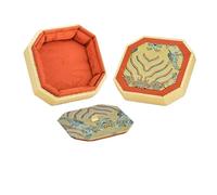 ITRHJTGP Ring Box Jewelry Box With Lid, Pendant, Bracelet, Storage, Jade, Cultural Relics Display, Amber, Agate, Brocade(Color 2)