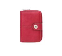 ITRHJTGP Woman Wallet Vintage Women's Short Wallet Large Capacity Zipper Coin(WineRed)