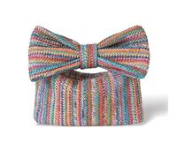 ITRHJTGP Woven Bag Summer Straw Woven Clutch Bag Women Bow Purse Vacation Beach Tote Party Wedding Zipper Evenging Handbags(Color18)