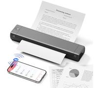 ItriAce M08F Portable Thermal Printer A4, Wireless Bluetooth Printers for Home Use, Study, Travel, Tattoo, Mobile Inkless Printer Compatible with Phone & Laptop, iOS & Android, Grey