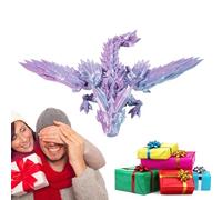 itrimaka 3D Printed Flexi Dragons - Beautiful Crystal Dragon Fidget Toy,Year of the Dragon Stress Relief for Kids and Adults, Home Decoration Gift,Blue