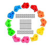 itrimaka Climbing Holds for Kids, Rock Climbing Holds, 12 Kids Climbing Wall Set With Mounting Screws and Hardware, Climbing Exercise Accessories