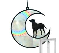 itrimaka Dog Memorial Ornament, Acrylic Dog Window Ornament, Dog Memorial Sun Catcher, Sun Catchers Indoor, Dog Stands On The Moon For Dog Lover