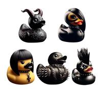 itrimaka Duckieville Duck Statue, Duckieville Duck Figure, Gothic Black Ducksville Duck, Resin Evil Rubber Duck Collectable Toys for Home Decor,1/5Pcs, USG2M3S6RLP5THK0P