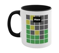 itrimaka Funny Wordle Mug, Wordle Mug, 11 Oz Ceramic Wordle Mug, Creative Wordle Coffee Mug for Wordle Lovers, Game Lovers, Fans