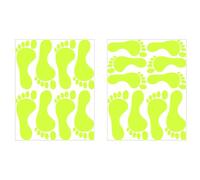 itrimaka Glow in The Dark Footprints,Floor Decals Stickers - 2Sheet Foot Print Decals Glow in The Dark, Footprint Decorative Stickers for Kids Room Ceiling Decor