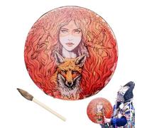 itrimaka Shaman Drum with Drum Stick | Ergonomic Wooden Shaman Drum,Portable Shamanic Drum with Drum Stick, Reusable Hand Drum for Practitioners & Beginners