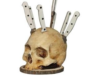itrimaka Skull Knifes Holder, Horror Skull Knifes Block for Kitchen Storage, Skeleton Shape Head Knifes Rack Organizer, Gothic Kitchen Gadgets & Home Decor, WUAU1KA5SKMFIEIK