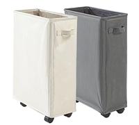 itrimaka Slim Laundry Baskets on Wheels, Collapsible Clothes Hamper, Large Capacity Storage Bins with Handle for Narrow Corner,Toys,Sports Equipment,22""