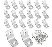 ITROLLE 135 Degree Corner Brackets 20PCS Zinc Electro-Plate Finish Anti Inverted Iron Sheet Corner Joint Shelf Brackets Furniture Hardware with 40PCS Screws