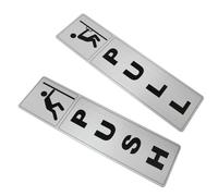 ITROLLE 2PCS 6.69x1.97inch Aluminium Sheet Push Pull Glass Door Sign Engraved Decal/Coffee Shop Entrance Business Vertical Gate Sign Easy to Install with Adhesive Tape Backing