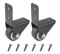 ITROLLE 2pcs Universal Right Angle Fixed Casters Plastic 1.5 inch Directional Wheel Black Luggage Wheel Replacement Trolley Bag Fixed Casters L-Shaped Plate Square Dance Speaker Casters Accessories