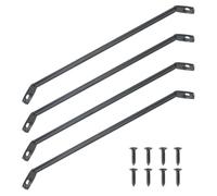 ITROLLE 4PCS Black Reinforced Legs Bracket Mounting Iron Plate Support Brace to Triangle Table Leg Adapter Connector for Wooden Computer Desk Coffee Dining Tables Bed Furniture with Screws