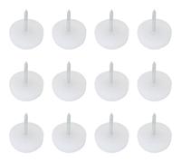 ITROLLE 60PCS Chair Table Leg Protectors 14mm Plastic Cap Sliding Flat Nails Anti Furniture Scratch Floor Table Chairs Cabinets Silent Moisture Resistant Round Rubber Feet Nails White