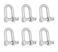 ITROLLE 6PCS Stainless Steel D Shackle Lifeline Clips Mini Bow Locks M6 Single Load Capacity 150kg for Chemical Automotive Bridge Construction Railway and Mechanical Industries