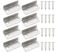 ITROLLE 8PCS Metal Reliable Efficacy Angled Drawer Lock Strike Plate Angled Drawer Lock Strike Plate for Door Panels Home Office Cabinet Cupboard Drawer with Screws