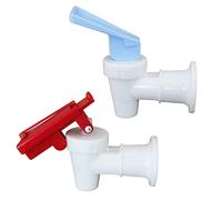 ITROLLE Water Cooler Faucet 2PCS White Plastic Water Cooler Spigots Reusable Spigot Spout Leak Proof Water Beverage Lever Pour Valve Water Crock Water Tap Blue and Red (Red Safety Lock)