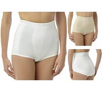 iTRONiK COTTON RICH MEDIUM CONTROL TUMMY TUCK & BUM LIFT BRIEFS PANTY KNICKER GIRDLE (3XL, White)