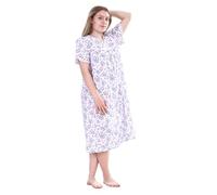 iTRONiK Ladies Floral Incontinence Open Back Nightie - Polycotton Hospital Nightdress for Maternity, Continence Problems & Easy Dressing UK Size 8-30