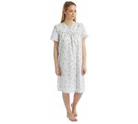 iTRONiK Ladies Floral Incontinence womens Open Back Nightie Hospital Nightdress For Continence Problems Maternity Dress Polycotton Nightdresses UK Size 8-30 (Lilac, 28-30)