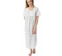 iTRONiK NEW Ladies Floral Poly Cotton Nightdress Nightie Size 10-30 Plus Size Pink Lilac or Blue (Lilac, 16-18)