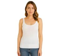 iTRONiK New Ladies Thermal Underwear-Vest, Plain Spencer Sleeveless Made in The UK Size S-3XL Black or White (White, M)