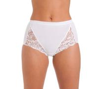 iTRONiK pack of 3 Ladies Maxi Briefs with Lace in Black White or Skintone size 12 to 22 (UK, Numeric, 12, Regular, Regular, White)