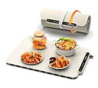 iTRUSOU Electric Warming Tray, Full Surface Heating,Rollable & Portable,Premium Silicone Nano-Material,3 Temperature Settings,Auto Shut-Off -Versatile Food Warmer for Gatherings,Parties