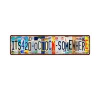 It's 420 Somewhere Metal Tin Sign Funny Street Signs Unique Wall Decor for Home, Bar, Diner, Pub Wall Decor 16 x 4 Inches (smooth surface)