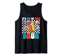 It's 4th of July Bruh Dabbing Hot Dog USA Independence Day Tank Top