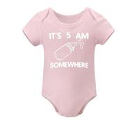 It's 5 AM Somewhere Baby Bodysuit Funny Adorable Newborn Coming Home Outfit Cute Boys Light Pink-style 6months