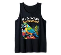 It's 5 O’Clock Somewhere Parrot Summer Beach Sunset Drinking Tank Top