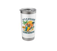 It's 5 O’Clock Somewhere Parrot Sunset Drinking Stainless Steel Insulated Tumbler