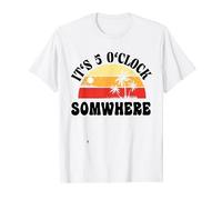 It's 5 O’clock Somewhere Summer Retro Sunset Drinking T-Shirt